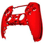 eXtremeRate Chrome Red Glossy DIY Accessories Replacement Front Housing Shell Compatible with ps5 Controller, Custom Faceplate Compatible with ps5 Controller - Touchpad NOT Included - MPFD4003