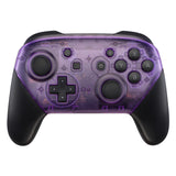 eXtremeRate Clear Atomic Puple Faceplate and Backplate for Nintendo Switch Pro Controller, DIY Replacement Shell Housing Case for Nintendo Switch Pro - Controller NOT Included - MRM505