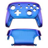 eXtremeRate Chameleon Glossy Faceplate and Backplate for NS Switch Pro Controller, Purple Blue DIY Replacement Shell Housing Case for NS Switch Pro - Controller NOT Included - MRP301