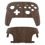 eXtremeRate Wood Grain Patterned Soft Touch Faceplate and Backplate Replacement Shell Housing Case for NS Switch Pro Controller- Controller NOT Included - MRS201