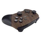 eXtremeRate Wood Grain Patterned Soft Touch Faceplate and Backplate Replacement Shell Housing Case for NS Switch Pro Controller- Controller NOT Included - MRS201