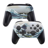 eXtremeRate The Great Wave Patterned Soft Touch Faceplate and Backplate Replacement Shell Housing Case for NS Switch Pro Controller- Controller NOT Included - MRT105
