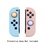 PlayVital Switch Joystick Caps, Switch Lite Thumbstick Caps, Silicone Analog Cover for Joycon of Switch OLED, Thumb Grip Rocker Caps for Nintendo Switch & Switch Lite - Light Violet & Caution Yellow - NJM1004