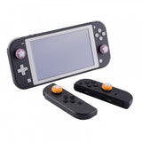 PlayVital Switch Joystick Caps, Switch Lite Thumbstick Caps, Silicone Analog Cover for Joycon of Switch OLED, Thumb Grip Rocker Caps for Nintendo Switch & Switch Lite - Caution Yellow & Dark Grayish - NJM1005