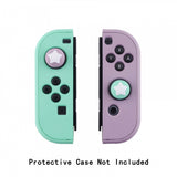 PlayVital Switch Joystick Caps, Switch Lite Thumbstick Caps, Silicone Analog Cover for Joycon of Switch OLED, Thumb Grip Rocker Caps for Nintendo Switch & Switch Lite - Dark Grayish Violet & Mint Green - NJM1007