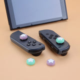PlayVital Switch Joystick Caps, Switch Lite Thumbstick Caps, Silicone Analog Cover for Joycon of Switch OLED, Thumb Grip Rocker Caps for Nintendo Switch & Switch Lite - Dark Grayish Violet & Mint Green - NJM1007