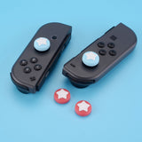 PlayVital Switch Joystick Caps, Switch Lite Thumbstick Caps, Silicone Analog Cover for Joycon of Switch OLED, Thumb Grip Rocker Caps for Nintendo Switch & Switch Lite - Indian Red & Heaven Blue - NJM1008