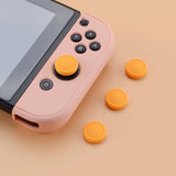 eXtremeRate PlayVital Switch Joystick Caps, Switch Lite Thumbstick Caps, Silicone Analog Cover for Switch OLED Joycon Thumb Grip Rocker Caps for Nintendo Switch & Switch Lite - 4 Pcs Caution Yellow - NJM1015
