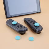 PlayVital Switch Joystick Caps, Switch Lite Thumbstick Caps, Silicone Analog Cover for Joycon of Switch OLED, Thumb Grip Rocker Caps for Nintendo Switch & Switch Lite - 4 Pcs Bondi Blue - NJM1020