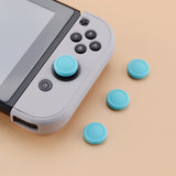 eXtremeRate PlayVital Switch Joystick Caps, Switch Lite Thumbstick Caps, Silicone Analog Cover for Switch OLED Joycon Thumb Grip Rocker Caps for Nintendo Switch & Switch Lite - 4 Pcs Bondi Blue - NJM1020
