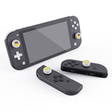 PlayVital Cheese & Pudding Cute Switch Thumb Grip Caps, White Joystick Caps for Nintendo Switch Lite, Silicone Analog Cover Thumbstick Grips for Joycon of Switch OLED - NJM1095