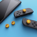PlayVital Cheese & Pudding Cute Switch Thumb Grip Caps, Caution Yellow Joystick Caps for NS Switch Lite, Silicone Analog Cover Thumbstick Grips for Joycon of Switch OLED - NJM1100