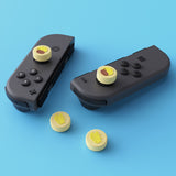 PlayVital Cheese & Pudding Cute Switch Thumb Grip Caps, Cream Yellow Joystick Caps for NS Switch Lite, Silicone Analog Cover Thumbstick Grips for Joycon of Switch OLED - NJM1101