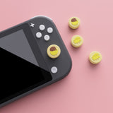 PlayVital Cheese & Pudding Cute Switch Thumb Grip Caps, Cream Yellow Joystick Caps for NS Switch Lite, Silicone Analog Cover Thumbstick Grips for Joycon of Switch OLED - NJM1101