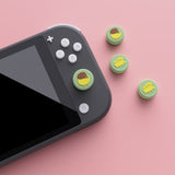 PlayVital Cheese & Pudding Cute Switch Thumb Grip Caps, Matcha Green Joystick Caps for NS Switch Lite, Silicone Analog Cover Thumbstick Grips for Joycon of Switch OLED - NJM1102