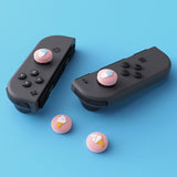 PlayVital Ice Cream Cute Switch Thumb Grip Caps, Pale Red Joystick Caps for NS Switch Lite, Silicone Analog Cover Thumbstick Grips for Joycon of Switch OLED - NJM1104