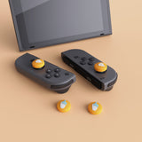 PlayVital Ice Cream Cute Switch Thumb Grip Caps, Caution Yellow Joystick Caps for NS Switch Lite, Silicone Analog Cover Thumbstick Grips for Joycon of Switch OLED - NJM1106