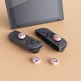 PlayVital Kitten & Doggie Cute Switch Thumb Grip Caps, Pale Red Joystick Caps for NS Switch Lite, Silicone Analog Cover Thumbstick Grips for Joycon of Switch OLED - NJM1112