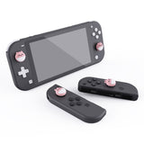 PlayVital Rabbit & Squirrel Cute Switch Thumb Grip Caps, Pale Red Joystick Caps for NS Switch Lite, Silicone Analog Cover Thumbstick Grips for Joycon of Switch OLED - NJM1119
