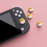 PlayVital Rabbit & Squirrel Cute Switch Thumb Grip Caps, Caution Yellow Joystick Caps for NS Switch Lite, Silicone Analog Cover Thumbstick Grips for Joycon of Switch OLED - NJM1121