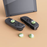 PlayVital Rabbit & Squirrel Cute Switch Thumb Grip Caps, Matcha Green Joystick Caps for NS Switch Lite, Silicone Analog Cover Thumbstick Grips for Joycon of Switch OLED - NJM1123