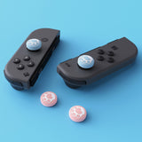 PlayVital Cat Paw Cute Switch Thumb Grip Caps, Heaven Blue & Pale Red Joystick Caps for NS Switch Lite, Silicone Analog Cover Thumbstick Grips for Joycon of Switch OLED - NJM1126