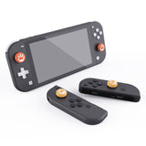 PlayVital Cat Paw Cute Switch Thumb Grip Caps, Caution Yellow & Orange Joystick Caps for NS Switch Lite, Silicone Analog Cover Thumbstick Grips for Joycon of Switch OLED - NJM1127