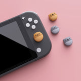 PlayVital Brown Bear & Koala Cute Switch Thumb Grip Caps, Joystick Caps for NS Switch Lite, Silicone Analog Cover Thumbstick Grips for Joycon of Switch OLED - NJM1130