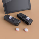 PlayVital Husky & Kitty Cute Switch Thumb Grip Caps, Joystick Caps for NS Switch Lite, Silicone Analog Cover Thumbstick Grips for Joycon of Switch OLED - Pale Red & Light Violet - NJM1132