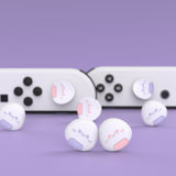 PlayVital Light Violet & Pink Cute Switch Thumb Grip Caps, Joystick Caps for NS Switch Lite, Silicone Analog Cover Thumbstick Grips for Joycon of Switch OLED - NJM1157