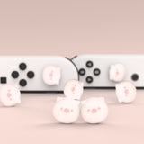PlayVital Chubby Piggy Cute Switch Thumb Grip Caps, Joystick Caps for NS Switch Lite, Silicone Analog Cover Thumbstick Grips for Joycon of Switch OLED - NJM1160