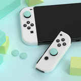 PlayVital Switch Joystick Caps, Switch Lite Thumbstick Caps, Silicone Analog Cover for Joycon of Switch OLED, Thumb Grip Rocker Caps for Nintendo Switch & Switch Lite - 4 Pcs Misty Green - NJM1167