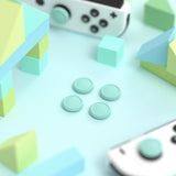 eXtremeRate PlayVital Switch Joystick Caps, Switch Lite Thumbstick Caps, Silicone Analog Cover for Switch OLED Joycon Thumb Grip Rocker Caps for Nintendo Switch & Switch Lite - 4 Pcs Misty Green - NJM1167