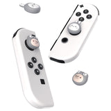 PlayVital  Cosplaying Kitten & Puppy Switch Thumb Grip Caps, Joystick Caps for NS Switch Lite, Silicone Analog Cover Thumbstick Grips for Switch OLED Joycon - Light Gray - NJM1174