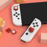 PlayVital Little Devils Switch Thumb Grip Caps, Joystick Caps for NS Switch Lite, Silicone Analog Cover Thumbstick Grips for Joycon of Switch OLED - NJM1178
