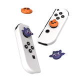 PlayVital Switch Joystick Caps, Switch Lite Thumbstick Caps, Silicone Analog Cover for Switch OLED Joycon Thumb Grip Rocker Caps for Nintendo Switch & Switch Lite - Halloween Pumpkin Bat - NJM1180