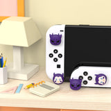PlayVital Switch Joystick Caps, Switch Lite Thumbstick Caps, Silicone Analog Cover for Switch OLED Joycon Thumb Grip Rocker Caps for Nintendo Switch & Switch Lite - Little Devils with Purple - NJM1181