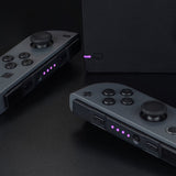 eXtremeRate Violet Firefly LED Tuning Kit for NS Switch Joycons Dock NS Joycon SL SR Buttons Ribbon Flex Cable Indicate Power LED-Joycons Dock NOT Included - NSLED009