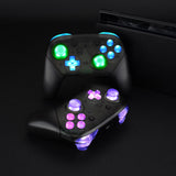 eXtremeRate Multi-Colors Luminated Thumbsticks D-pad ABXY ZR ZL L R Buttons DTFS LED Kit for Nintendo Switch Pro Controller - 9 Colors Modes 6 Areas DIY Option Button Control - NSLED001