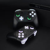 eXtremeRate Multi-Colors Luminated Thumbsticks D-pad ABXY ZR ZL L R White Classic Symbol Buttons DTFS LED Kit for NS Switch Pro Controller - 9 Colors Modes 6 Areas DIY Option Button Control - NSLED017