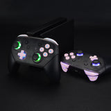 eXtremeRate Multi-Colors Luminated Thumbsticks D-pad ABXY ZR ZL L R Cherry Blossoms Pink Classic Symbol Buttons DTFS LED Kit for NS Switch Pro Controller - 9 Colors Modes 6 Areas DIY Option Button Control - NSLED018
