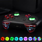 eXtremeRate Multi-Colors Luminated Thumbsticks D-pad ABXY ZR ZL L R Scarlet Red Classic Symbol Buttons DTFS LED Kit for NS Switch Pro Controller - 9 Colors Modes 6 Areas DIY Option Button Control - NSLED019