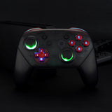 eXtremeRate Multi-Colors Luminated Thumbsticks D-pad ABXY ZR ZL L R Scarlet Red Classic Symbol Buttons DTFS LED Kit for NS Switch Pro Controller - 9 Colors Modes 6 Areas DIY Option Button Control - NSLED019