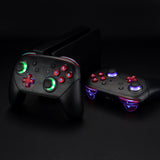eXtremeRate Multi-Colors Luminated Thumbsticks D-pad ABXY ZR ZL L R Scarlet Red Classic Symbol Buttons DTFS LED Kit for NS Switch Pro Controller - 9 Colors Modes 6 Areas DIY Option Button Control - NSLED019