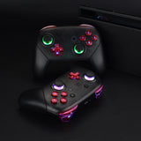 eXtremeRate Multi-Colors Luminated Thumbsticks D-pad ABXY ZR ZL L R Scarlet Red Classic Symbol Buttons DTFS LED Kit for NS Switch Pro Controller - 9 Colors Modes 6 Areas DIY Option Button Control - NSLED019