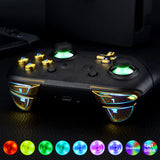 eXtremeRate Multi-Colors Luminated Thumbsticks D-pad ABXY ZR ZL L R Chrome Gold Classic Symbol Buttons DTFS LED Kit for NS Switch Pro Controller - 9 Colors Modes 6 Areas DIY Option Button Control - NSLED021