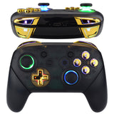 eXtremeRate Multi-Colors Luminated Thumbsticks D-pad ABXY ZR ZL L R Chrome Gold Classic Symbol Buttons DTFS LED Kit for NS Switch Pro Controller - 9 Colors Modes 6 Areas DIY Option Button Control - NSLED021