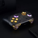 eXtremeRate Multi-Colors Luminated Thumbsticks D-pad ABXY ZR ZL L R Chrome Gold Classic Symbol Buttons DTFS LED Kit for NS Switch Pro Controller - 9 Colors Modes 6 Areas DIY Option Button Control - NSLED021