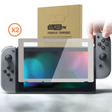 eXtremeRate 2 Pack Antique Fleeting Gray Transparent HD Clear Saver Protector Film, Tempered Glass Screen Protector for Nintendo Switch [Anti-Scratch, Anti-Fingerprint, Shatterproof, Bubble-Free] - NSPJ0714