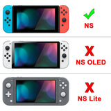 PlayVital AlterGrips Dockable Protective Case Ergonomic Grip Cover for Nintendo Switch, Interchangeable Joycon Cover w/Screen Protector & Thumb Grip Caps & Button Caps - Black - TNSYP3011